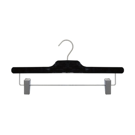 Nahanco 14in Black Equinox Acrylic Skirt/Pant Hanger w/ Brushed Chrome Hardware, 12PK 92014RC50HU