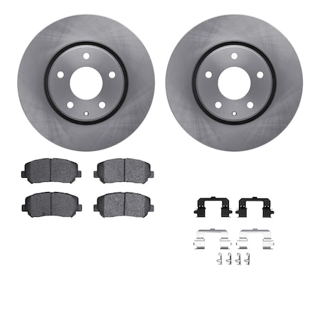 Dynamic Friction Co DFC Brake Rotor with 5000 Brake Pads and Hardware Kit 6512-80340