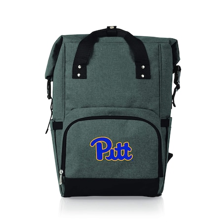 Picnic Time Family Of Brands NCAA Pittsburgh Panthers On The Go Roll-Top Backpack CoolerHeathered Gray 616-00-105-506-0