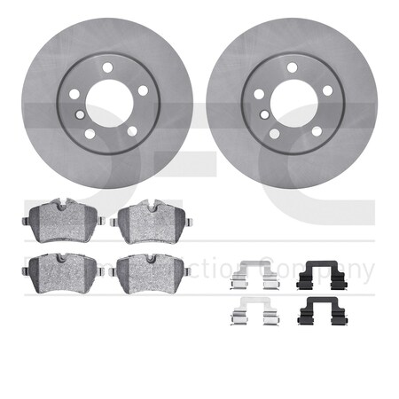 Dynamic Friction Co DFC Rotors with EURO 5000 Ceramic Brake Pads includes Hardware 6612-32037
