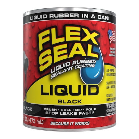 Flex Seal Liquid Rubber Sealant, Black, 16 oz. LFSBLKR16