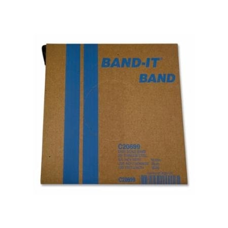 Band-It Stainless Steel Band, 3/4 in W x 0.030 in Thick x 100 ft L, SS 201 080-C20699