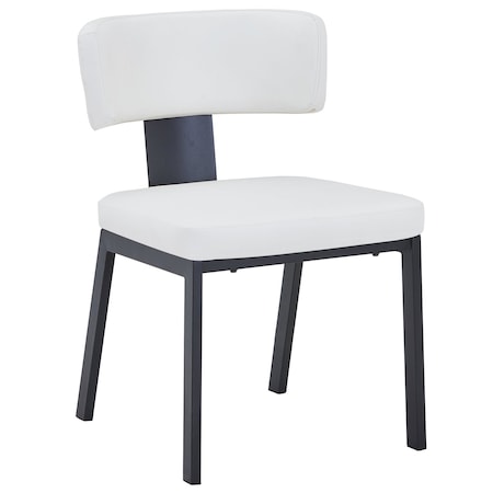Leisuremod Teres Leather Dining Chair, Steel Legs & Poplar Wood Core TC19W