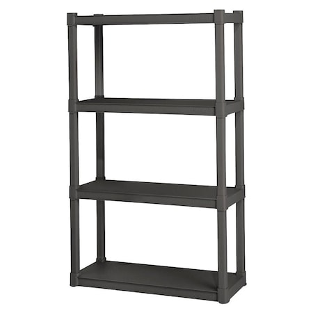 Sterilite Sterilite 01643V01 Shelving Unit, 4-Shelf, Plastic, Gray 01643V01