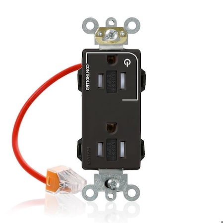 Leviton Straight Blade Receptacle, 5-15R, 15 A, 125V AC, Surface Mount, Self-Grounded MT162-1CE