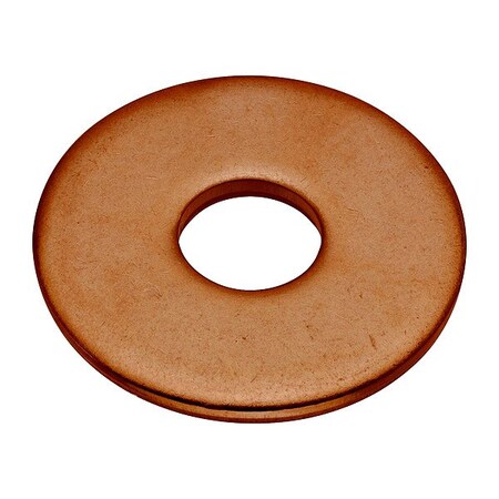 Zoro Select Flat Washer, For Screw Size 3/8 in , Copper Plain Finish, 2 PK WASB38WCU
