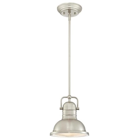 Westinghouse One-Light Dim LED Indoor Mini Pendant Boswell Brsd Nkl Frstd Acrylic 6334600