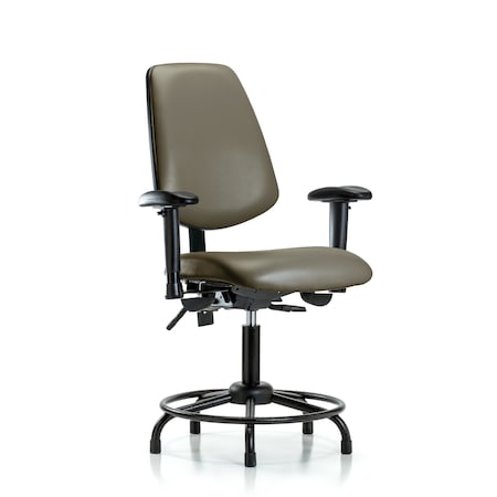 Blue Ridge Ergonomics Vinyl Chair, Vinyl, Adjustable Arms BR-VDHCH-MB-RT-T0-A1-RG-8809