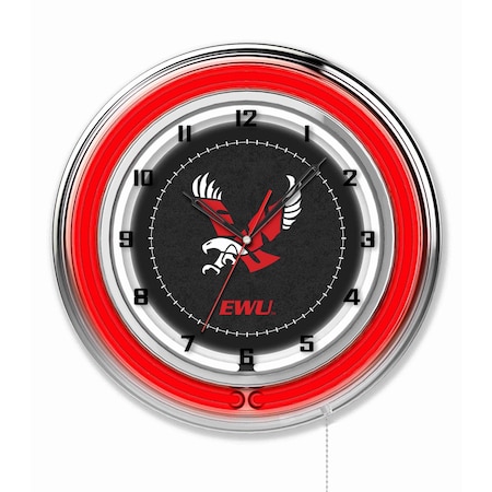 Holland Bar Stool Co Eastern Washington University Double Neon 19" Clock Clk19EastWA