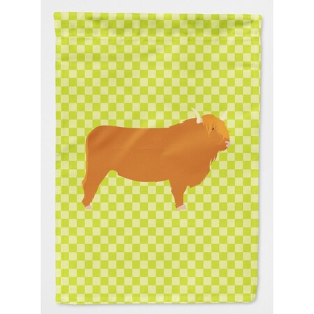 Carolines Treasures Highland Cow Green Flag Garden Size BB7646GF
