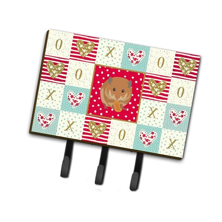 Carolines Treasures 6 x 2 x 9 in. Teddy Bear Hamster Love Leash or Key Holder CK5444TH68