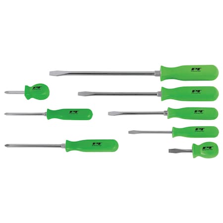 Performance Tool 8-Piece Green Screwdriver Set W904GN