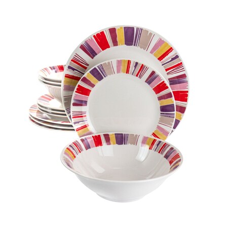 Gibson Home Orleans 12 Piece Ceramic Dinnerware Set 127022.12