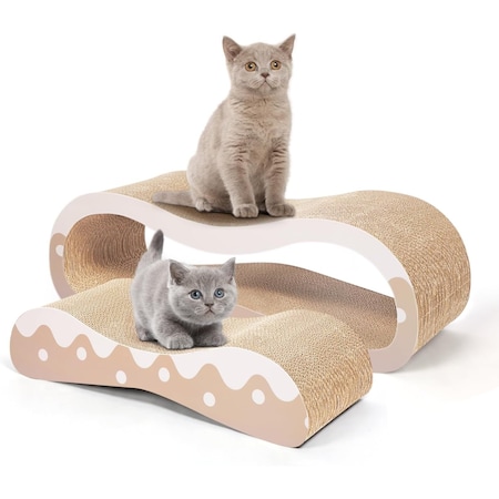 Simple Deluxe FluffyDream 2 in 1 Cat Scratcher Cardboard Lounge Bed, Cat Scratching Post, Durable Board Pads Prev PTFURNSCRATPAD2IN1LWAVE