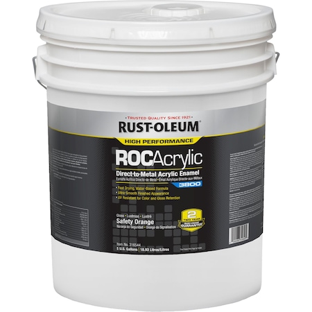 Rust-Oleum Acrylic Enamel Coating, SafetyOrange, 5gal 316544