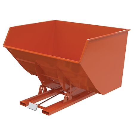 Vestil Steel Heavy Duty Self Dumping Hopper 5 Cubic Yard 6000 Lb. Capacity Orange D-500-HD-ORG-C