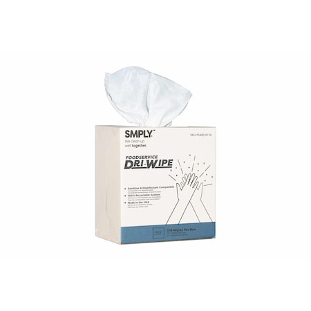 Smply Brands Foodservice Dri-Wipe by, Center-Pull Box - 176 Wipes per Box, 10PK FS400-X176-X10