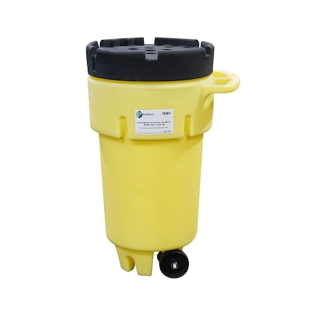 Enpac 50-Gallon Wheeled Poly SpillPack Drum, Yellow Base with Black Slip-Top Lid 1159-YE
