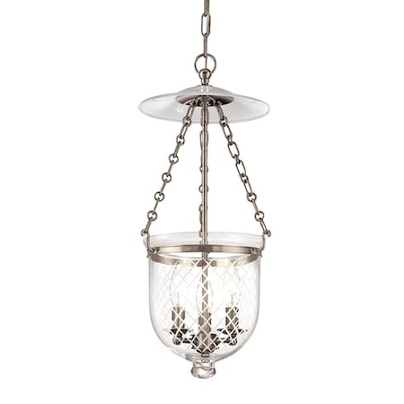 Hudson Valley Lighting Hampton 3 Light Pendant 10.25 In. Historic Nickel/Etched 252-HN-C2
