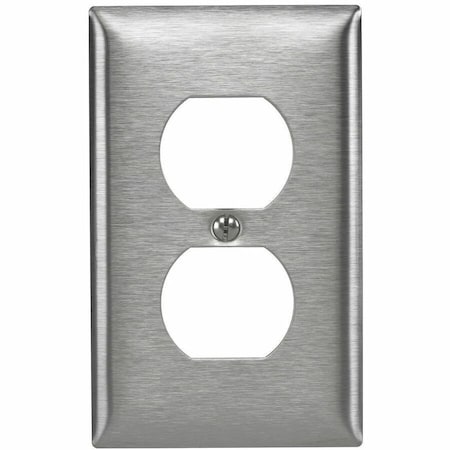 Hubbell Wiring Device-Kellems Wallplates and Boxes, Metallic Plates, 1- Gang, 1) Toggle Opening, 430 Stainless Steel SS8L