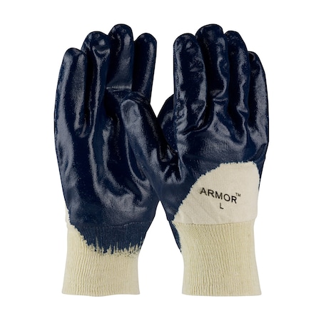 Pip Nitrile Dipped Glove w/Jersey Liner and Smooth Finish on Palm, Fingers&Knuckles, Knit Wrist, 12PK 9843