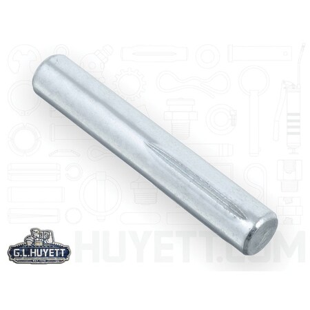 Huyett Type H Grooved Pin, Zinc Plated Low Carbon Steel, 0.500 in Dia x 0.498 in Small End Dia x 3.000 in L GP-0500-3000-H