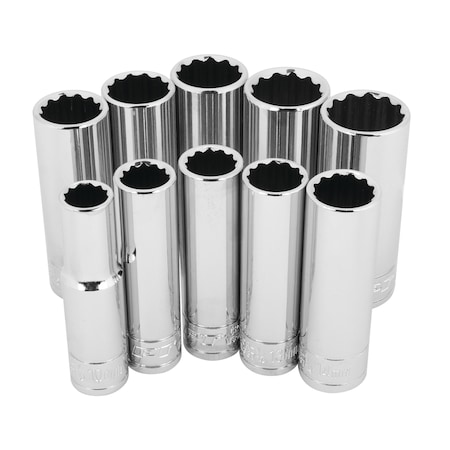 Performance Tool 10-PC 3/8 IN DR. DEEP MM SOCKET SET W38700