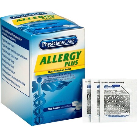 Acme United PhysiciansCare Allergy Antihistamine Medication, 50 Doses of Two Tablets 90091