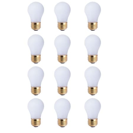Bulbrite Pack of 12 40 Watt Dimmable Frost Tough Coat A15 Medium E26 Incandescent Bulb, 12PK 860862