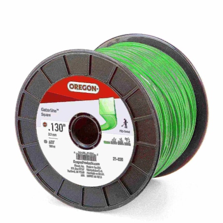 Oregon Gatorline Square Trimmer Line, .130" by 600', 5Lb Spool 21-030