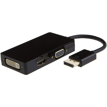 Axiom 3-In-1 Displayport To Hdmi, Vga And Dvi Video Adapter - Black 3N1DP2HVDK-AX