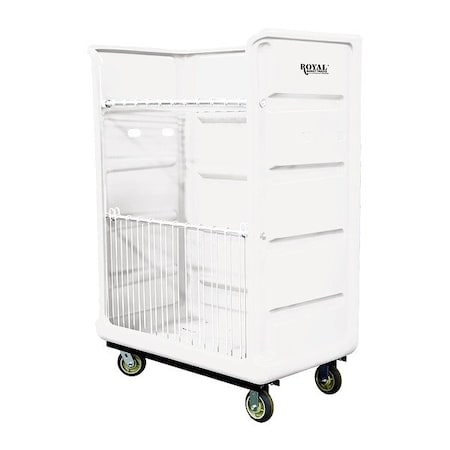 Royal Basket Trucks Linen Cart, Chrome Coated Wire Shelves G48-WHX-TAC-6UNN