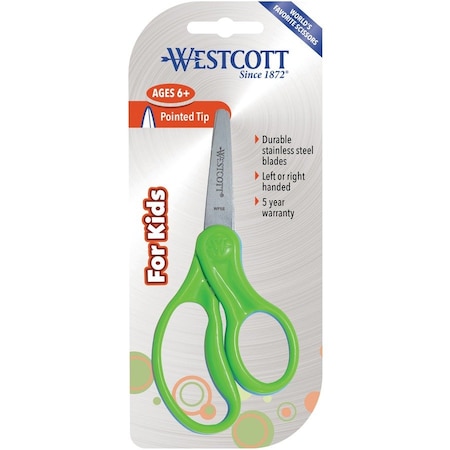 Westcott Scissor for Kids, Pointed, 5" Length, PK30 16657