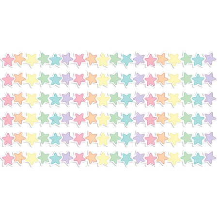 Teacher Created Resources Pastel Pop Stars Die-Cut Border Trim, 35 Feet Per Pack, 6PK TCR8432