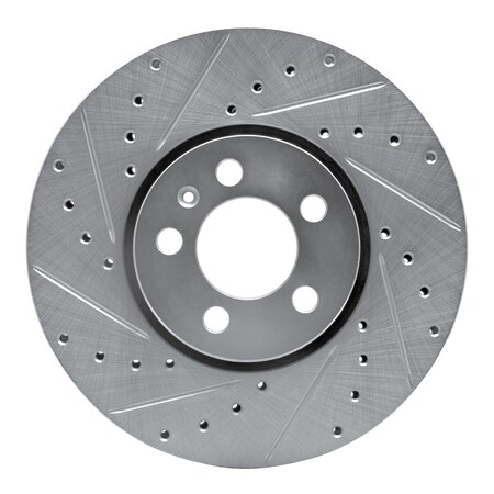 Dynamic Friction Co DFC Brake Rotor - Drilled and Slotted - Silver 631-74020L