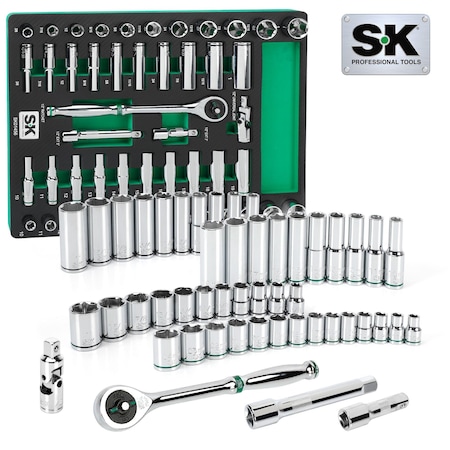 Sk Professional Tools Drive SAE/Metric Chrome 1/2", 49 pc SK01456-216P