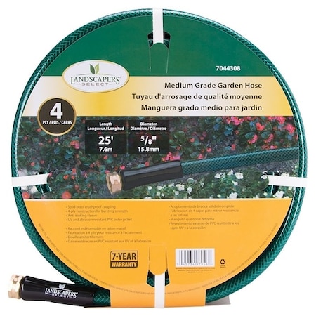 Landscapers Select 25 ft L Garden Hose, PVC Tube, Green BL5820025HM