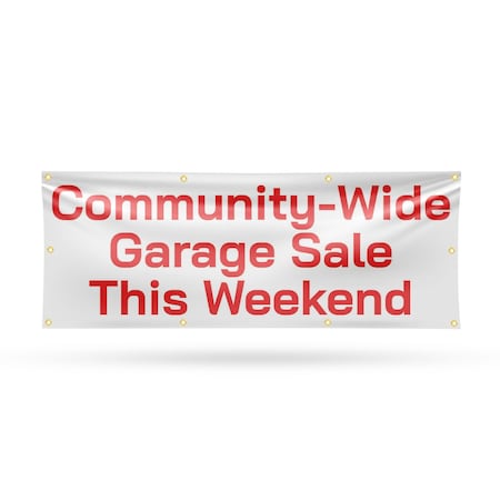 Signmission Community Wide Garage Sale this Weekend, 36 Inch x 96 Inch, Vinyl Banner B-96-30523