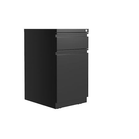 Hirsh 20 in. Deep Mobile File Cabinet 2 Drawer with XL Backpack Drawer, Letter Width, Black 25032