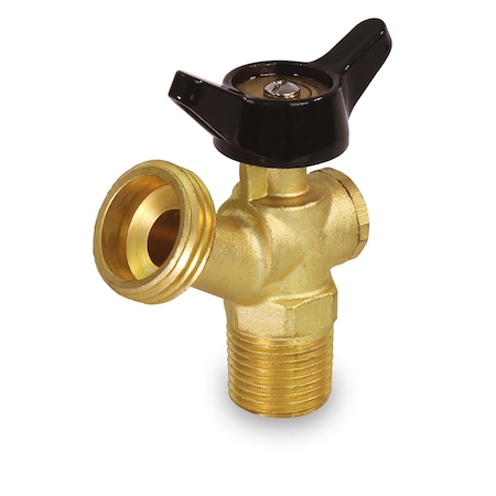 Everflow MIP Inletx3/4" MHT Outlet Boiler Drain Valve, Brass 1/2" 46122-NL