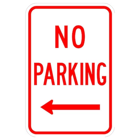 Sign Solutions Usa Parking Sign, 12 in W, Aluminum Sign, White DCS06DWT1218CUS00140
