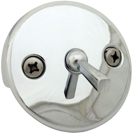 Westlake Pipe & Fittings Two-Hole Chrome Bath Drain Face Plate with Trip Lever 03-1403