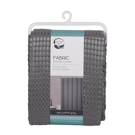 Zenna Home 72 in. H X 70 in. W Grey Spa Waffle Shower Curtain Fabric CFRWAFGYL