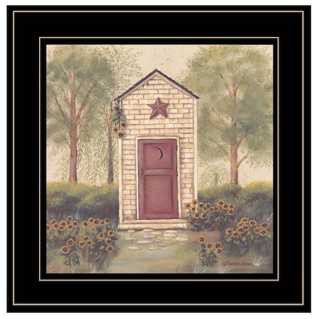 Homeroots Folk Art Outhouse III 2 Black Framed Print Wall Art 404721