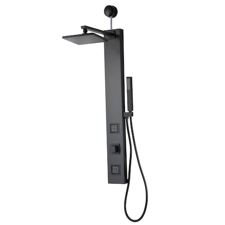 Anzzi Dion Series 39 in. 2-Jetted Shower Tower with Heavy Rain Shower and Body Jets SP-AZ082MB