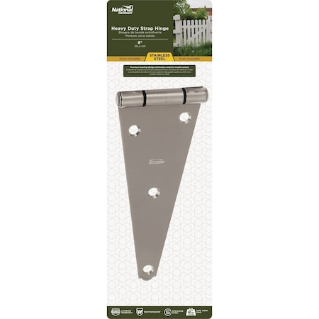 National Hardware 8'' Stainless Steel Heavy Strap Hinge N342-493