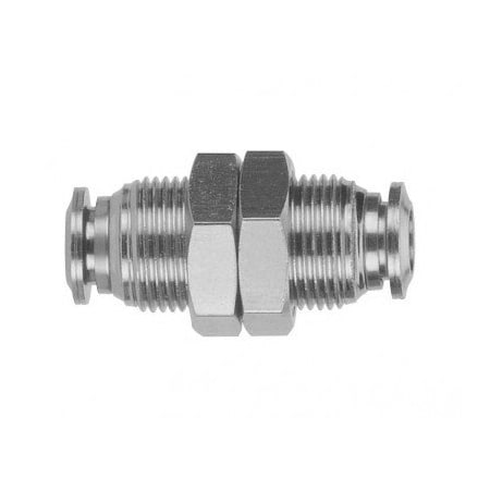 Usa Industrials Push to Connect Tube Fitting - Stainless Steel - Bulkhead Union - 1/4in Tube OD ZUSA-TF-PTC-SS-152