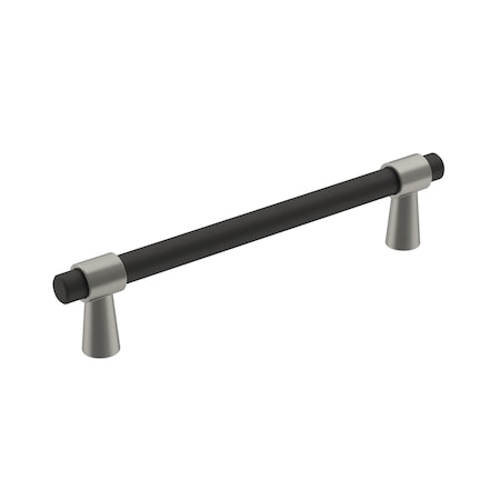 Amerock Mergence 5-1/16 in 128 mm Center-to-Center Matte Black/Satin Nickel Cabinet Pull BP36859FBG10