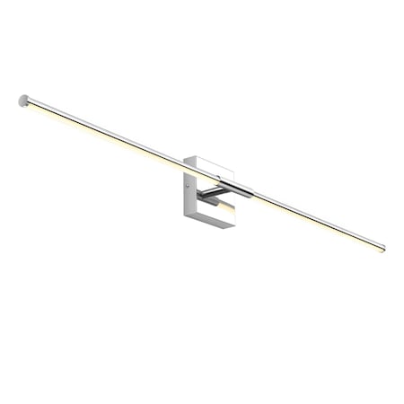 Jonathan Y McKenna 32" Modern Minimalist Dimmable Integrated LED Metal Wall Sconce, Chrome JYL7040A