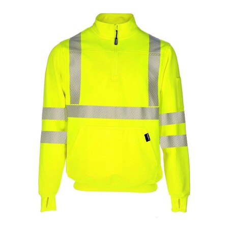 Refrigiwear High-Visibility Sweatshirts, 3, R, Polyester, Lime, 5XL 8481RHVL5XLL2